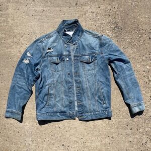 Ovadia and Sons Blue‎ Denim Ripped Jacket Men's XL